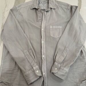 Frank & Eileen Gray Button Down Shirt with Dress Collar